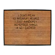 Dont Mean To Interrupt - Funny Novelty Doormat Man Cave Floor mat