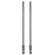 2pcs H4.0 Hex Head Drill Bit Wrench 4mm Flat Tip 1/4" Shank 300mm Long Magnetic
