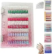 Magnetic Nail Swatches Book, 120/180/240 Nail Color Display Book, Professional Magnet Removable Blank Nail Sample Display Organizer, Nail Art Salon Design Booklet, for Manicurist (pink,120pc)
