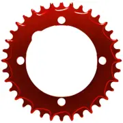ALUGEAR Aero 1x 104 BCD MTB Chainring. Red