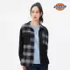 【Dickies】女款黑白格紋純棉胸前雙口袋長袖襯衫｜DK010837D82