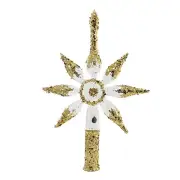 Blubom Tree Topper Transparent Gold Star Finial Tree Topper Reflector Christmas