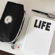 Cute Canvas Cosmetic Storage Bag Stationery Bag Large Capacity Pencil Case Po CR
