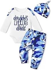 [Oranchids] Newborn Baby Boy Clothes Color Block Letter Print Long Sleeve Romper+Pants+Hat Fall Winter Outfits 3Pcs