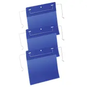 50PK Durable A5 Document Pockets w/Wire Hanger Holder Display Landscape Dark BLU