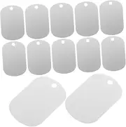Veemoon 30pcs Blank Aluminum Tags for DIY Pet Identification Rectangle Stamping Blanks with Prepunched Versatile Keychains for Creative Projects