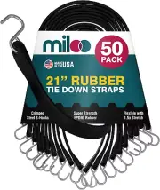 Rubber Bungee Cords with Hooks - Heavy Duty Tarp and Cargo Straps - Made in USA