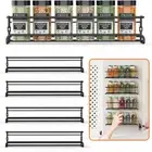 4pcs Kitchen Spice Rack Shelf Wall-Mounted Storage Cupboard Seasoning Jar Holder