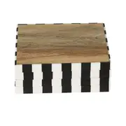 Checkerboard Trim Square Coasters