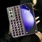 For Samsung Galaxy Z Fold 6 5 4 3 Glitter Diamod Luxury Rugged Case Hinge Cover
