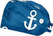 [FVQL] 2PCS Nursing Caps Scrub Caps Women Scrub Hat, Anchor Retro Pattern