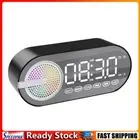 Wireless BT Speaker Alarm Clock LED Display with Dual Alarms for Bedroom (Black)