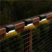 Advwin Solar Deck Lights 16 Pack Outdoor Solar Step Stair Fence Lights Warm Light