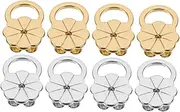 jojofuny 8pcs Locking Earring Supports for Comfortable Wear Durable Earring Lifter Backs Adjustable Flower Shaped Backings for Studs Hoops Gold