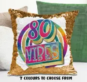 80th Birthday Cushion Cover Sequin Throw Pillow