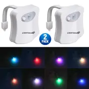 Toilet Night Light 2Pack by Lightsmax Motion Activated 8 LED Colors
