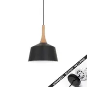 Snap Lighting Nordic Timber and Metal Dome Downlight to Pendant Light Conversion Kit