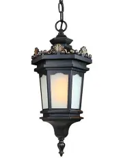 [SOGA] Vintage Lamp 54.5cm Elegant Aluminum & Glass Lantern Chandelier Classic Hanging Light Fixture Antique Style