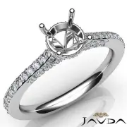 Circa Halo Round Cut Pave Set Semi Mount Accent Diamond Engagement Ring 0.65Ctw.