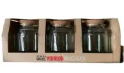 Vidrios San Miguel Glass Jars / Canisters W Cork Lid / Top Recycled Set Of 3