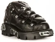 Newrock 106 Reactor Leather Lace Up Platform Womens Boots Black UK 4 - 11