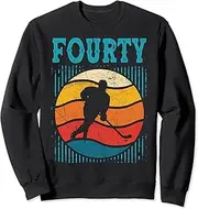 [X.Style] 40th Birthday Retro Ice Hockey 40 Years Old Man Women Sweatshirt ds679 Sweater (XL) Black