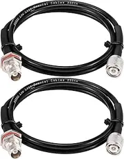 MOOKEERF TNC Cable 3ft,2 Pack RG58 Coaxial Cable TNC Male to TNC Female Bulkhead Mount Low Loss 50 ohm RG58 Coax Jumper Cable for Radio Scanner,CB Radio,Wi-Fi Radios,GPS Antenna, RF Device,Broadcast