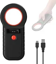 Pet Microchip Reader Scanner Wirel Handheld Chip Scanner Rechargeable Animal Tags Scanner with O Display Support EMID F -B(ISO11784/85) 128 Data Storage for Pet Animal Management Black One Size