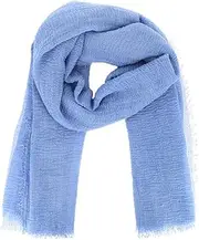 [moonbow] Plain Scarf Women's 20% Cotton 80% Viscose with Fringes - Modern and Fashion Women's Stole - Long and Rectangular Scarf 180 cm x 90 cm - Thin and Soft Scarf