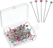 sourcing map 100pcs Bouquet Pins, 1.5 Inch Corsage Pins Flower Straight Head for Wedding Sewing Decoration DIY Craft, Colorful