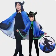 Adult Kids Devil Horn Hooded Cloak Halloween Cosplay Cloak Halloween