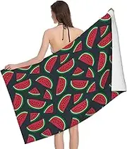 JBYJBX Red Watermelon Print Beach Towel Quick Dry Sandproof Microfiber Beach Bath Towel for Travel Pool Camping