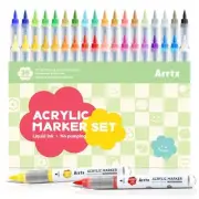 Acrylic Markers 36 Colors,Brush Tip 36 Colors Brush Tip Acrylic Markers