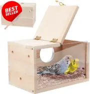 Parakeet Nesting Box Transparent Bird House for Parrot Cockatiel Lovebird Budgie