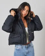 [Ava And Ever] Ava And Ever Women's Ottawa Puffer Jacket in Black Size 6 6 Black