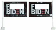 2 Pack F Biden Black 12"x18" Double Sided Rough Tex Knit Nylon Car Flag