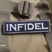 2PCS INFIDEL PATCHES TACTICAL MILITARY USA ARMY ISAF BADGE HOOK LOOP PATCH BLACK