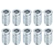 10Pcs Threaded Inserts, M10-1.5x30 Nut Threaded Inserts for Wood Working Tool