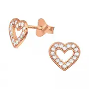 Silver Heart Stud Earrings