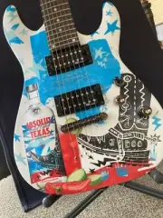 Schecter Damien 4 SBK sgr 7 string Guitar RARE Absolut Texas Promo w/ Soft Case