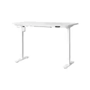 Oikiture Electric Standing Desk Single Motor 140cm White Tabletop