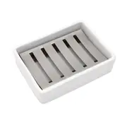 Shower Double Layer Draining Bath Box Ceramic Dish Stainless Steel Soap Holder For Bathroom