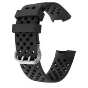 3 Pcs Soft Silicone Strap Square Hole Watch Band for Fitbit Charge 3