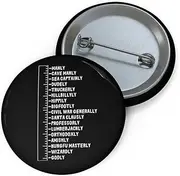[Teegarb Letter Blanket] Hilarious Pinback Button Pin Badge Graphic Beard Length Growth Men Gag Sign Fun Chart Novelty Husband Mom Father