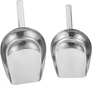 LALADEFIEE 2Pcs Stainless Steel Kitchen Flour Shovel and Grain Scoop Multi Use Ice and Nut Shovels for Home Cooking Accessories Smooth Polished Finish Safe for Hands