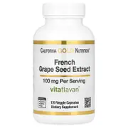 California Gold Nutrition, French Grape Seed Extract, Vitaflavan®, 100 mg, 120 Veggie Capsules