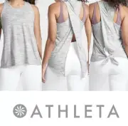 NWT Athleta Essence Spacedye Tie Back Tank- Originally $44- Gray/white