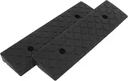 2pcs Plastic Vehicle Ramps Heavy Duty Threshold Ramps for Wheelchairs Cars Weather Resistant Driveway Hose Protector Easy Installation for Steps Curbs