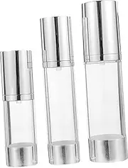 LIFKOME 3Pcs Airless Pump Bottle Refillable Travel Cosmetic Containers Leakproof Makeup Foundation Jars Durable Versatile Lotion Storage for Go Use