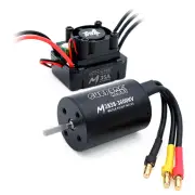 SURPASS HOBBY M2838 All Black Waterproof Brushless Motor W/ M35A Waterproof ESC Set 3.5 Connector for 1/16 Model RC Car